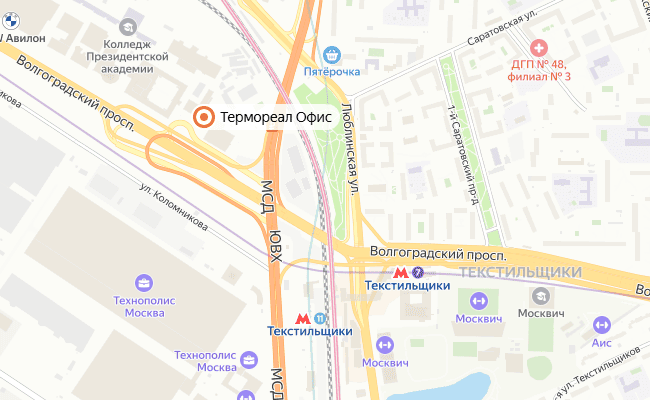 Карта проезда к офису