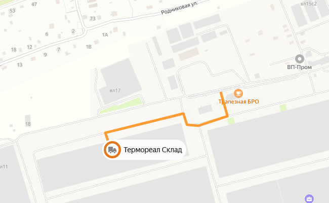 Карта проезда к складу